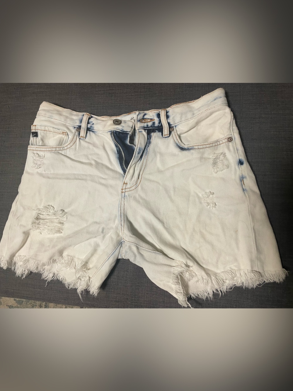 Women’s White Distressed Denim Shorts